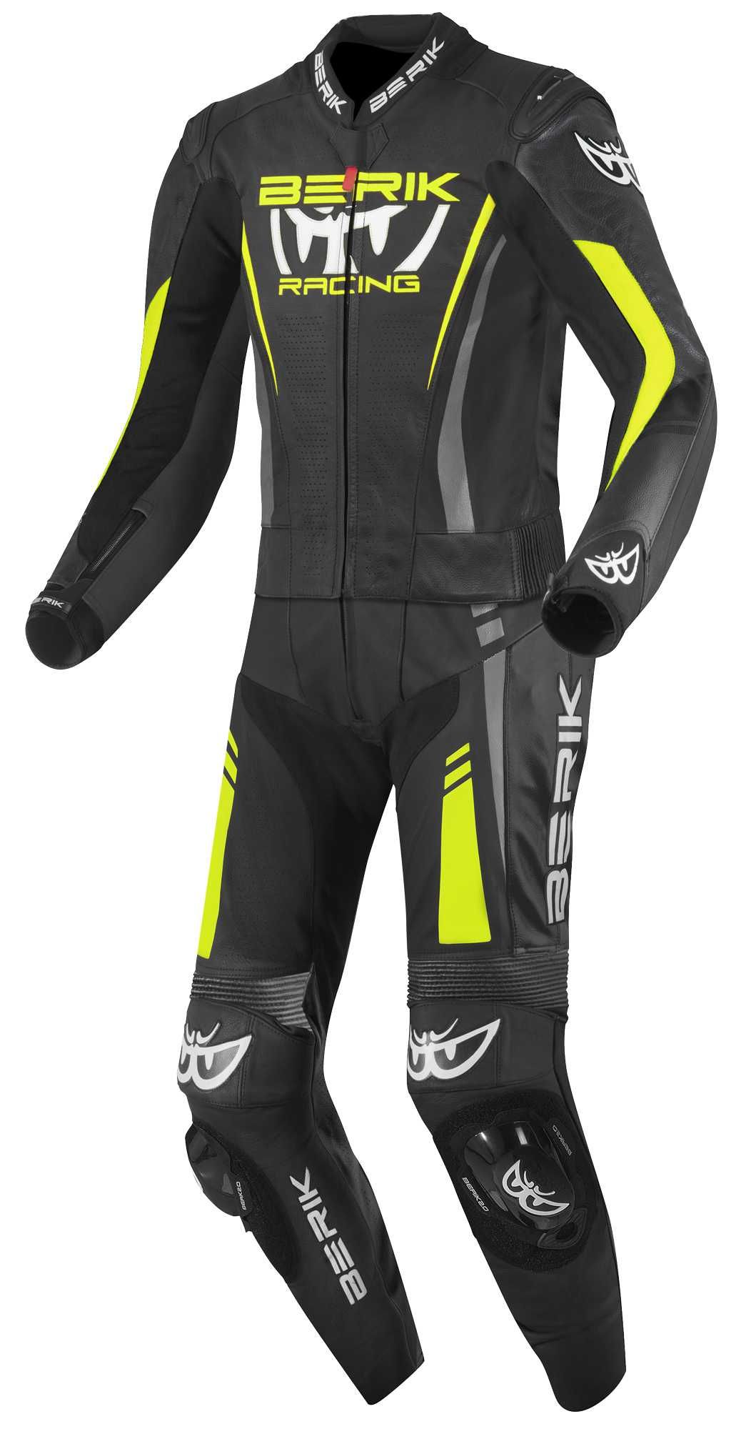 НОВ Кожен Мото Екип BERIK ABSOLUTE GP2 Black/Neon/Yellow Размери 54,56