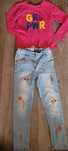 Jeans Next + bluzița roz Coccodrillo