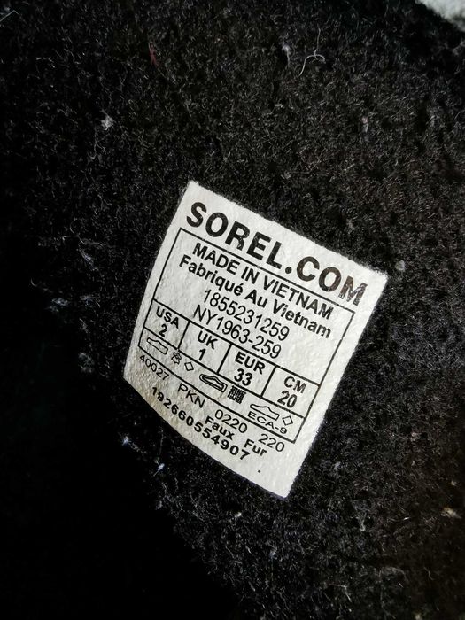 Cizme de zapada Sorel 33 si 35 cauciuc natural
