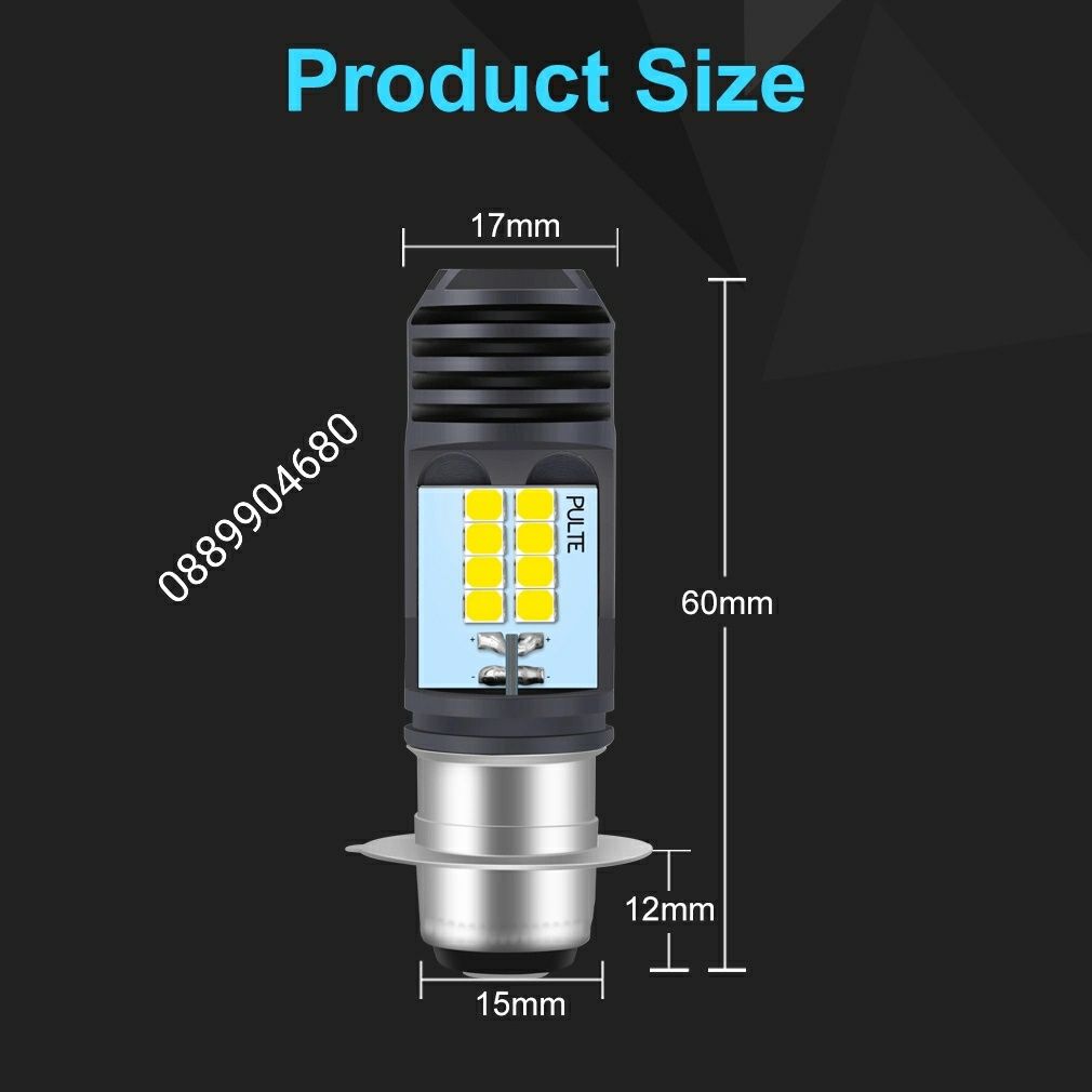 Лед крушки за мотоциклети и АТВ P15D H6M 16 LED CSP