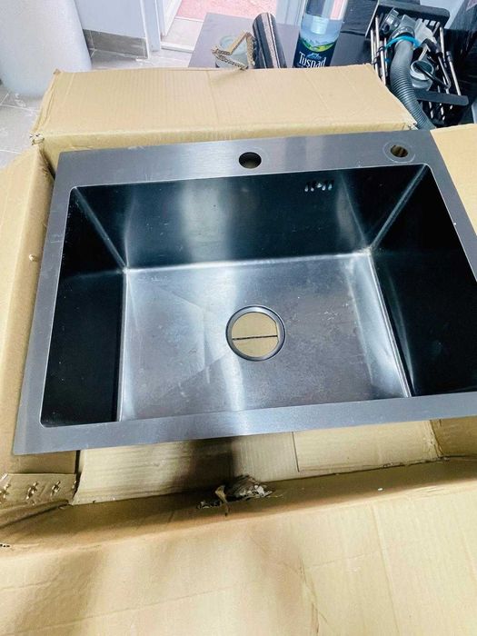 Chiuveta bucătărie Snowtaros 60x45cm negru din oțel inoxidabil