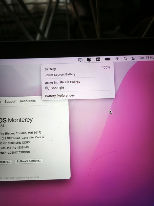 Macbook pro a1398 i7 16gb