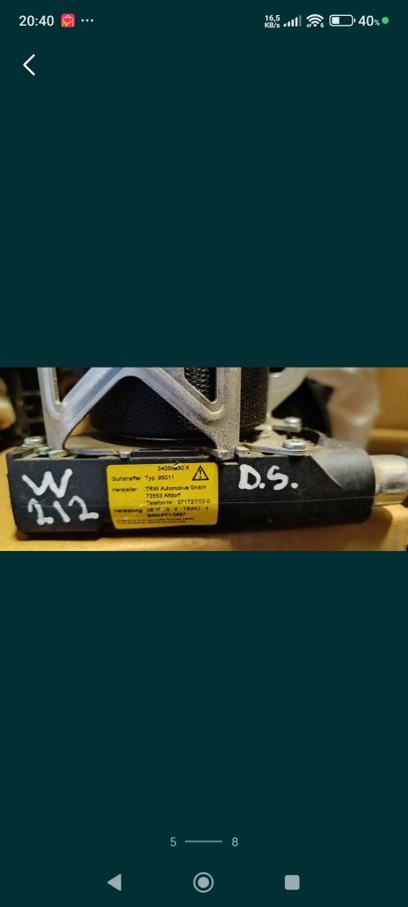 airbag pasager centuri de siguranță Mercedes W212 airbag cortina