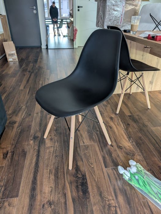 Scaun negru living bucătărie