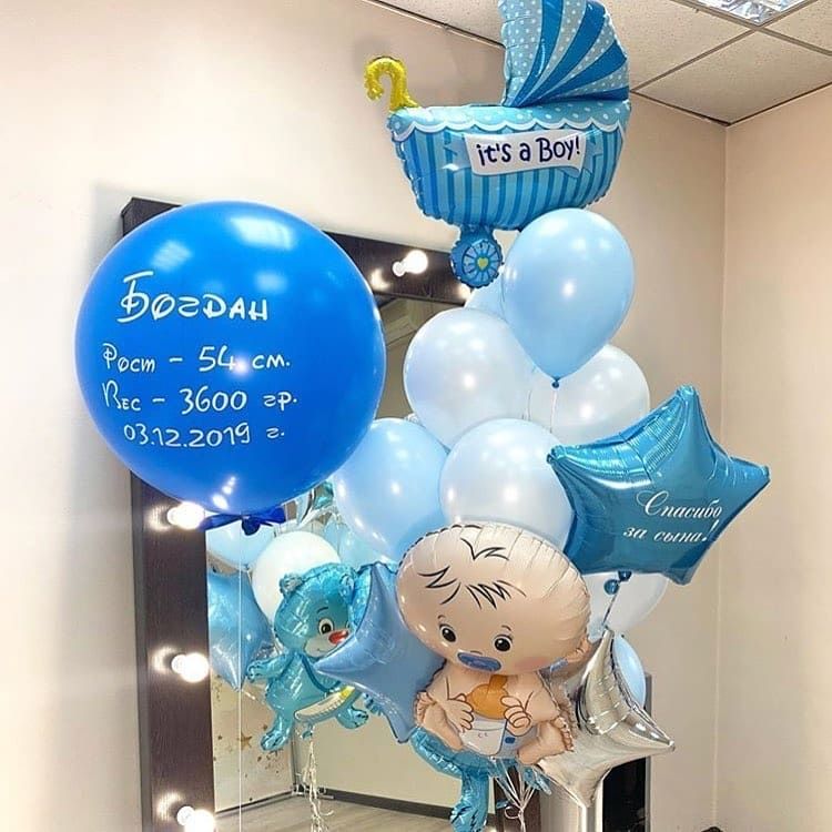Шары на выписку день рождения Гелиевые шары Астана Шарики