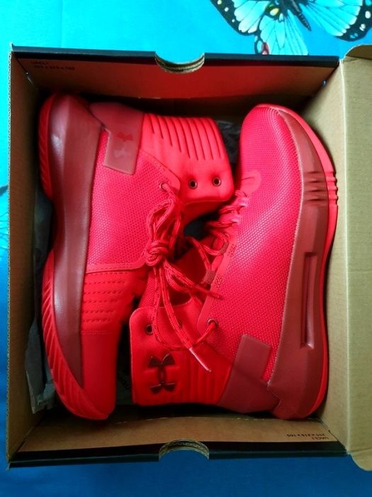 Under Armour, Pantofi mid-high BGS Drive 4, Rosu,noi!!