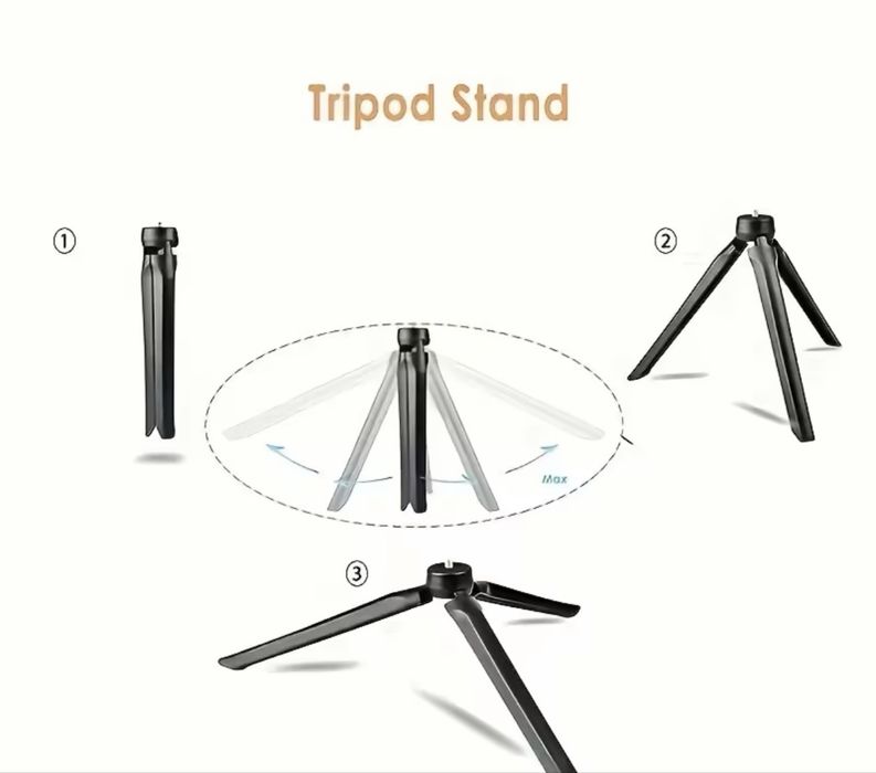 LED ринг лампа 26 см с триножник и държач за телефон