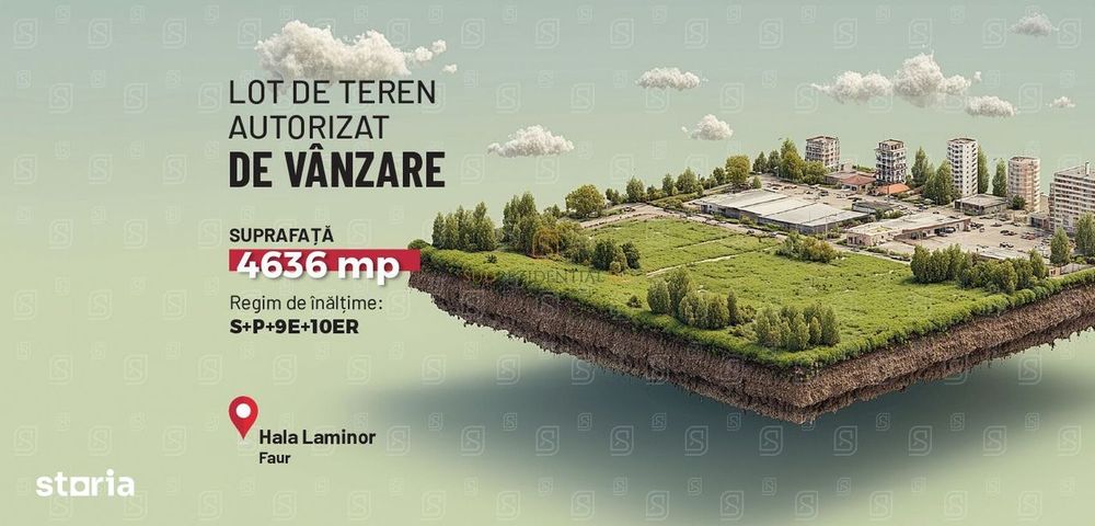 Teren cu autorizatie S+P+9+10R, zona Faur – Hala Laminor, Sector 3