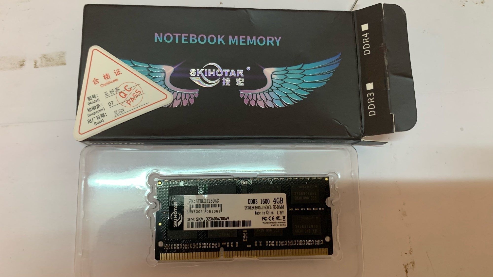 Memorie RAM DDR3 SKIHOTAR 4 GB 1600MHz laptop