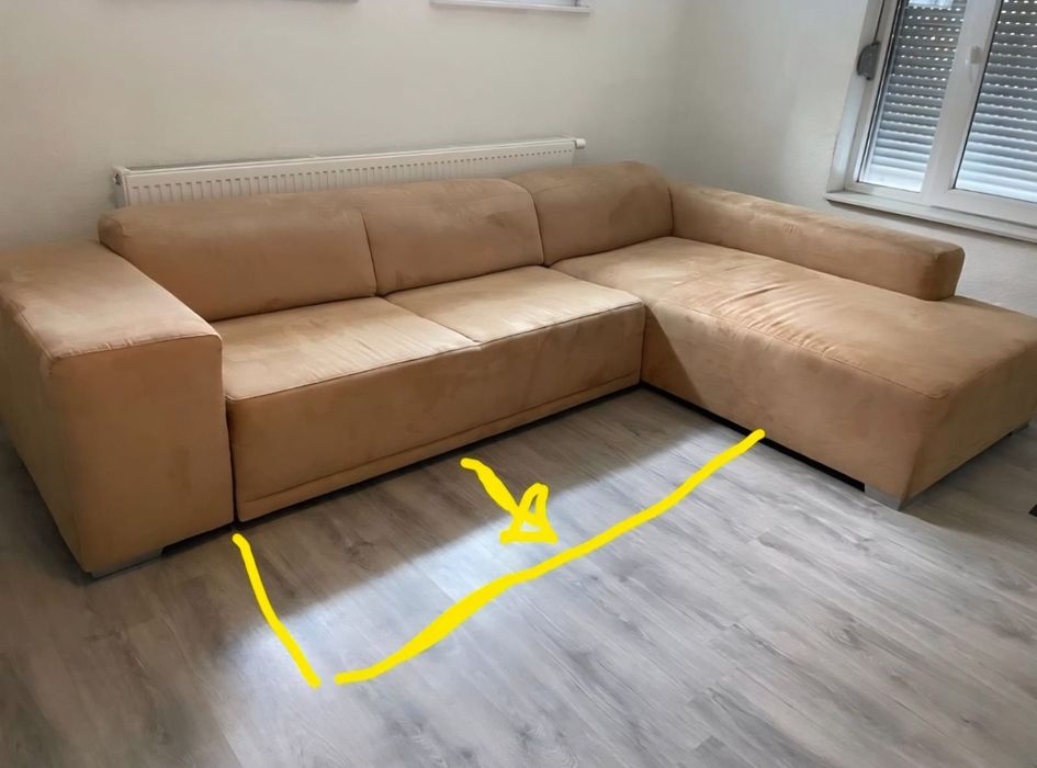 Colțar extensibil bej/maro stare bună