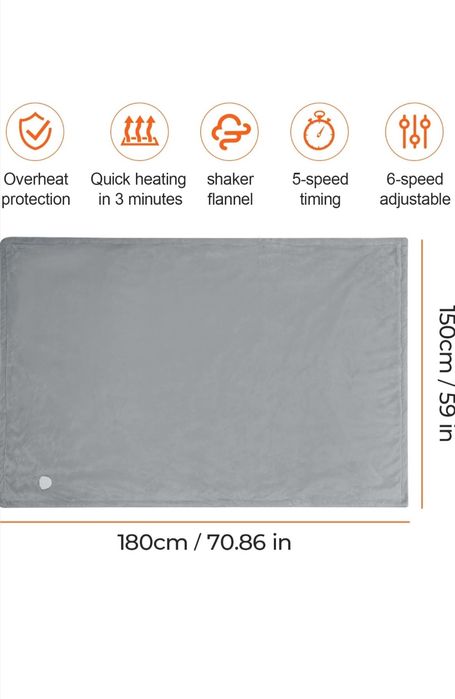 Pătură electrică cu oprire automată, 180 x 150 cm