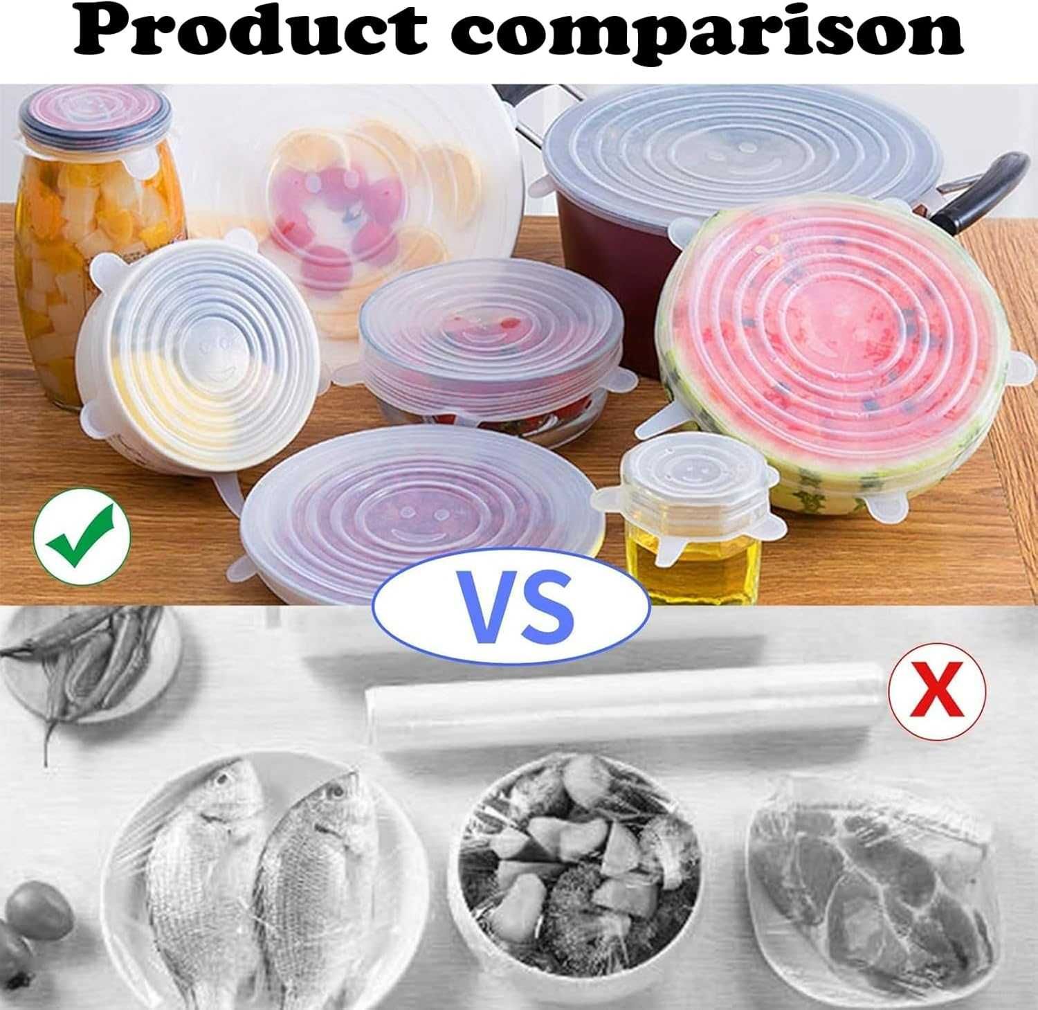 Set 6 Capace din Silicon Reutilizabile si Flexibile pentru Boluri Oale