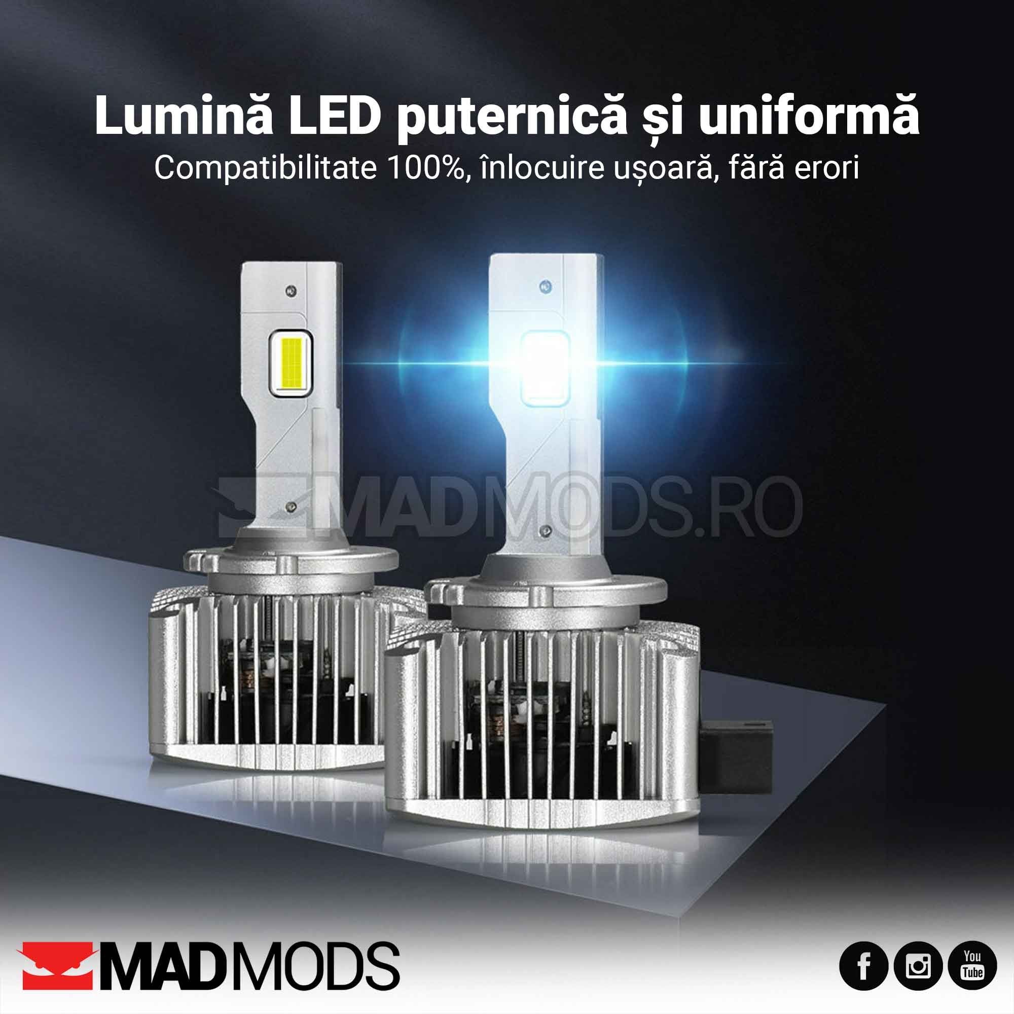 Set 2 Becuri Led 180W 6000k Canbus D1S D2S D3S D4S D5S ProExpert