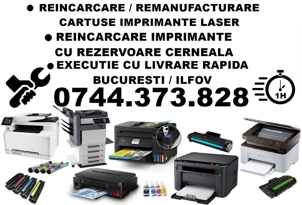 Reincarcare cartuse toner Bucuresti Ilfov • Imprimanta Laser & CISS