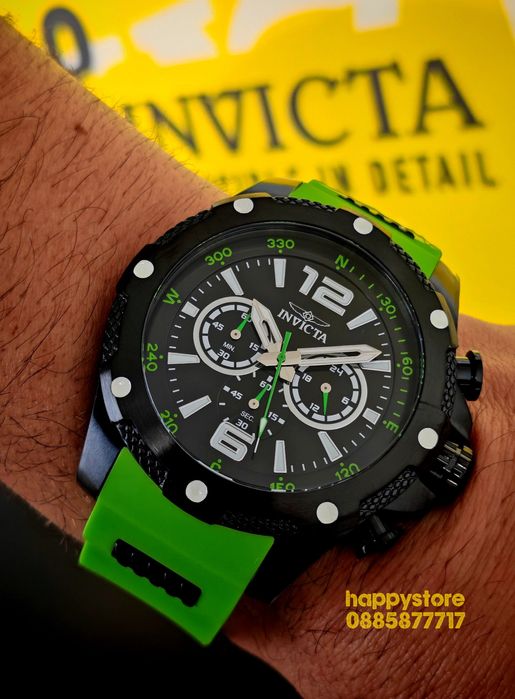 INVICTA Axis Black/Green 50mm, Инвикта нов ръчен часовник