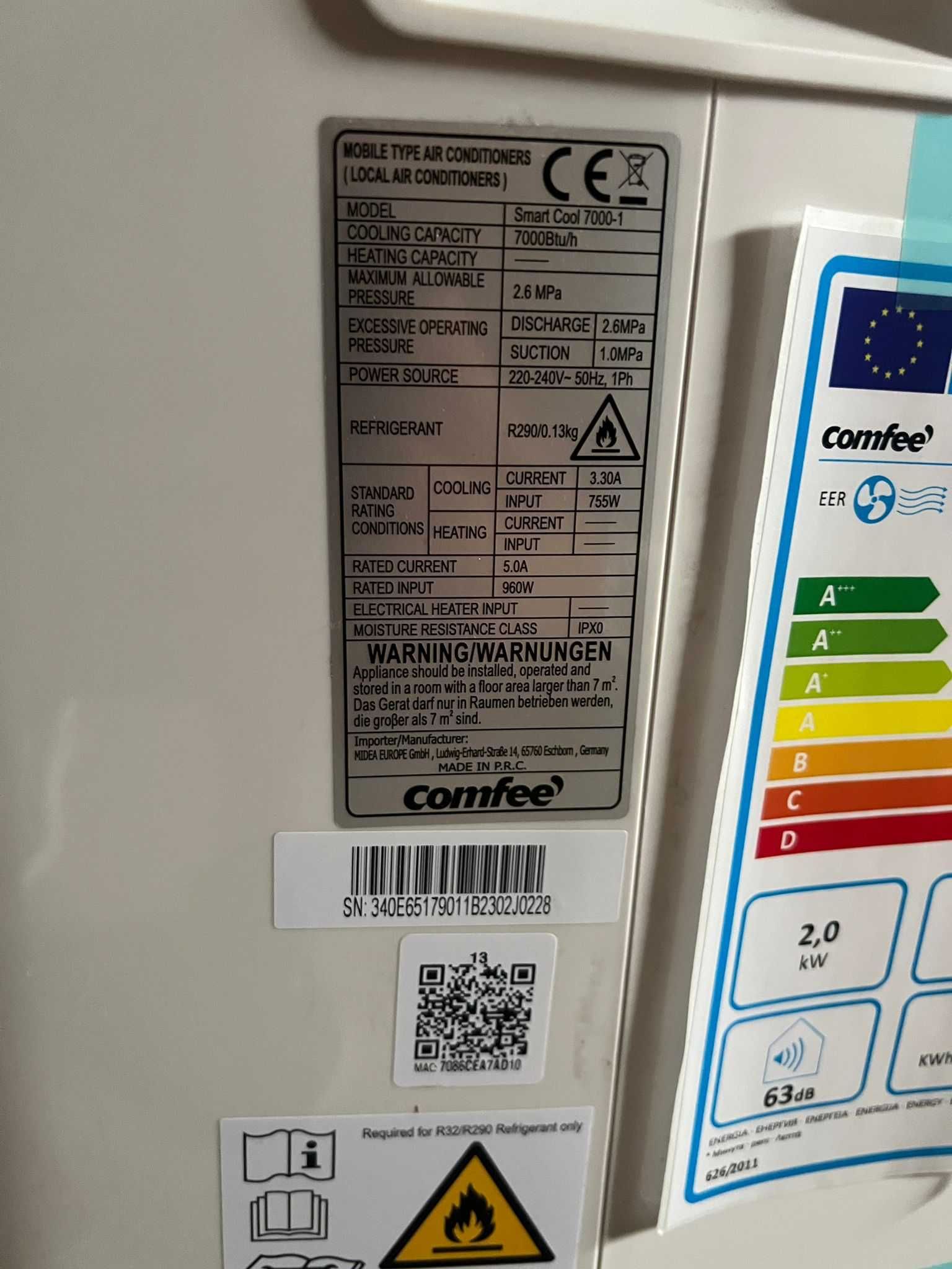 Мобилен Климатик с Компресор 9000 BTU 9ка Фреон Smart Wifi Чисто Нови