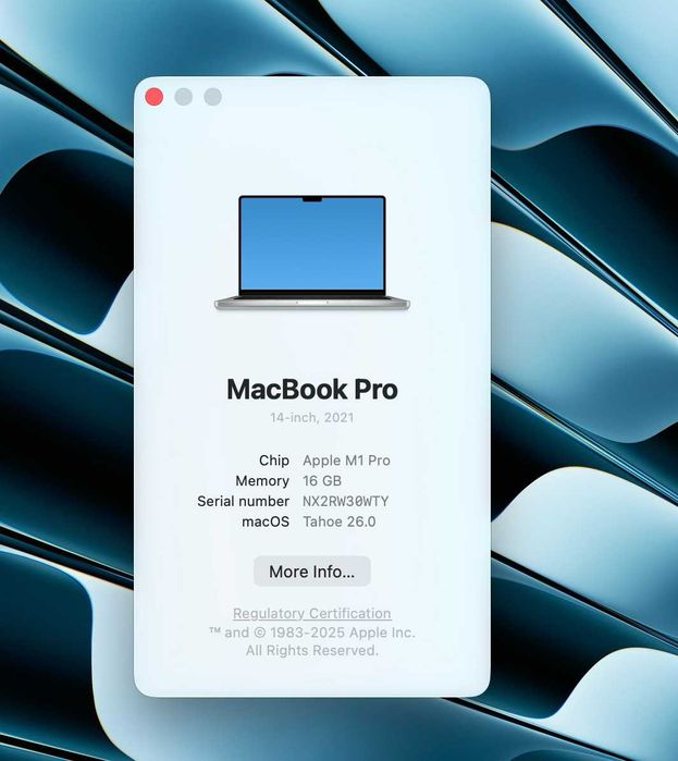Macbook Pro 14 m1 Pro 16gb Ram 512 gb ssd