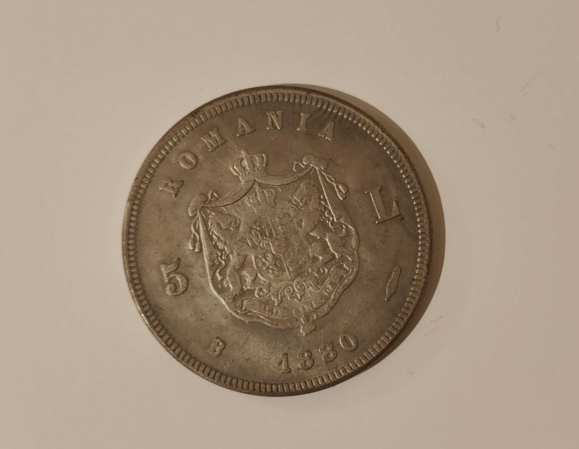 Moneda 5 Lei 1880, Carol I