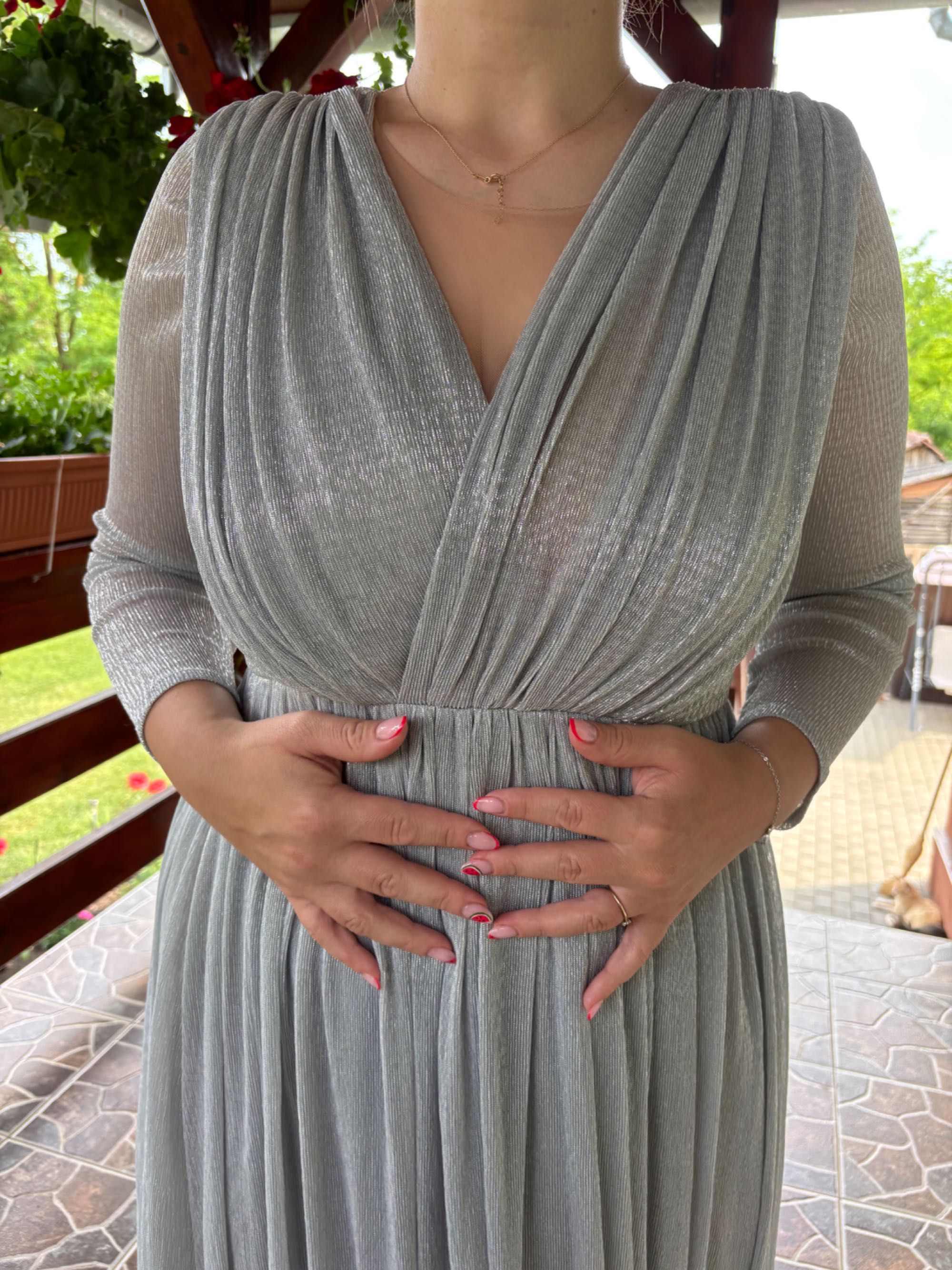 Rochie eleganta argintie