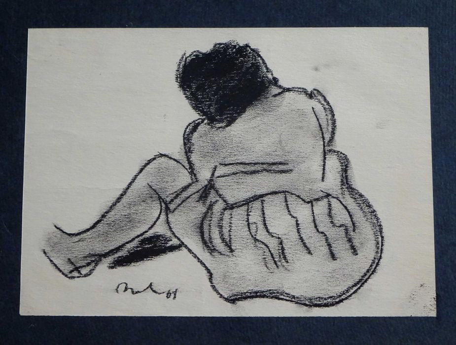 Corneliu Baba, ’Odihna’| Tablou vechi, carbune pe hartie