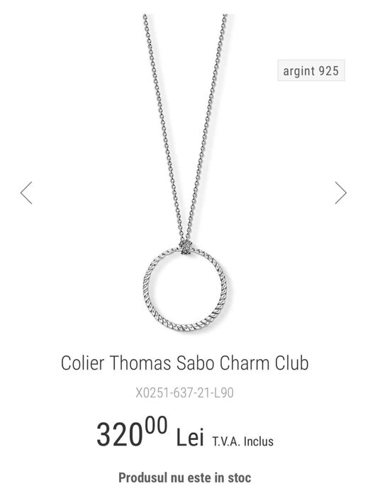 Colier original Thomas Sabo argint 925