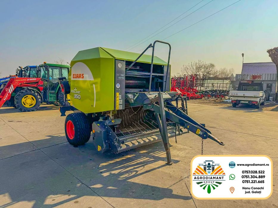 Claas ROLLANT 350 ROTOCUT, presa cu tocator pentru baloti rotunzi, pe plasa, an 2010, cu telecomanda, adusa din FRANTA