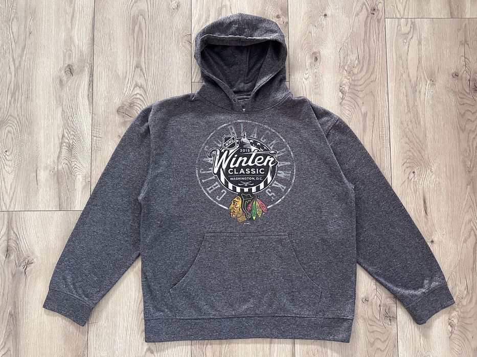 Hanorac Bluza MAJESTIC NHL Chicago Blackhawks Gri Barbati | Marime L