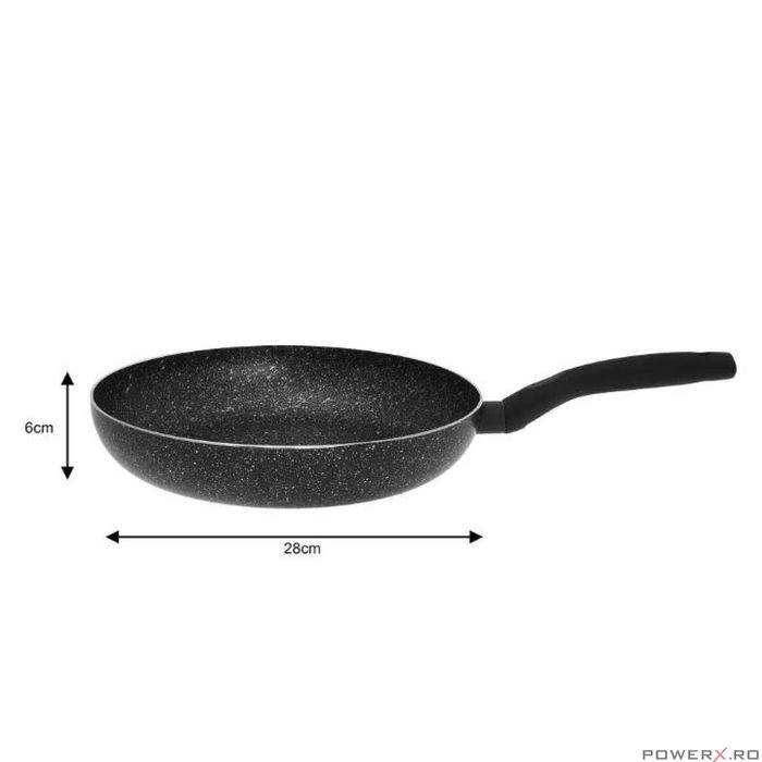 Set 3 tigai, aluminiu, marmorate, negru, 20, 24,28 cm, KingHoff