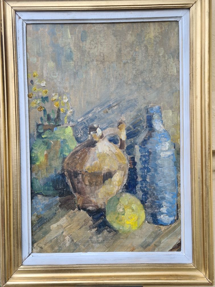" Pe masă ", tablou splendid, de muzeu, Bogdan Stihi,  u/c, cu ramă
