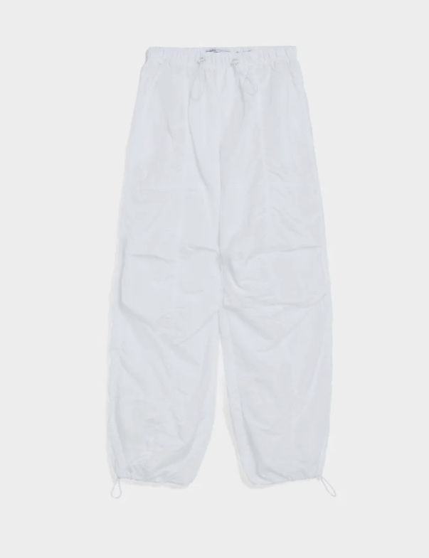 white parachute pants BERSHKA