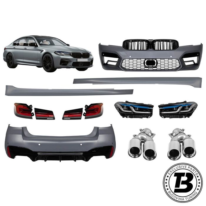Pachet Exterior compatibil cu BMW Seria 5 G30 conversie la G30 LCI M5 Design
