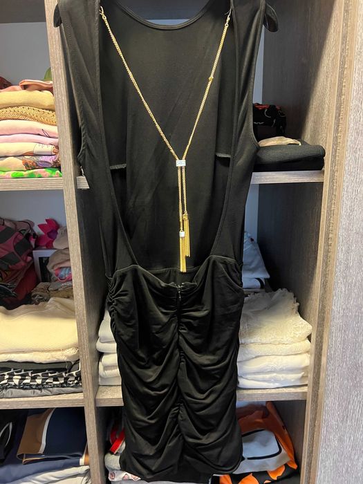 Elisabetta Franchi Ruched open-back Minidress Black