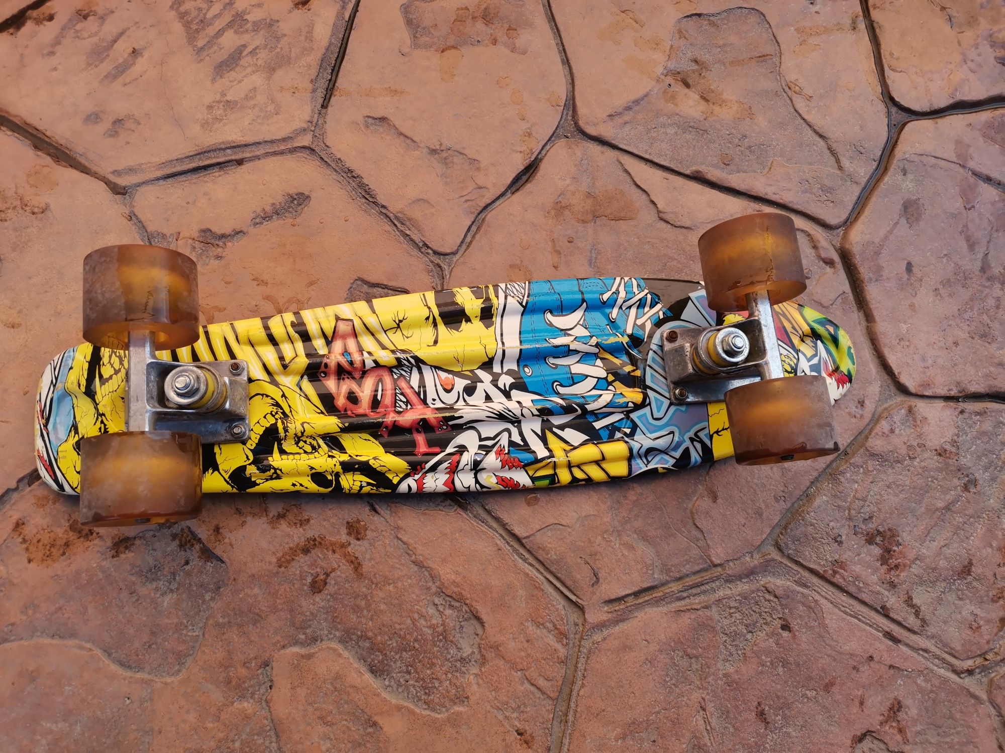 Skateboard /Penny Board cu Roti Luminoase, 55 x 15 cm,