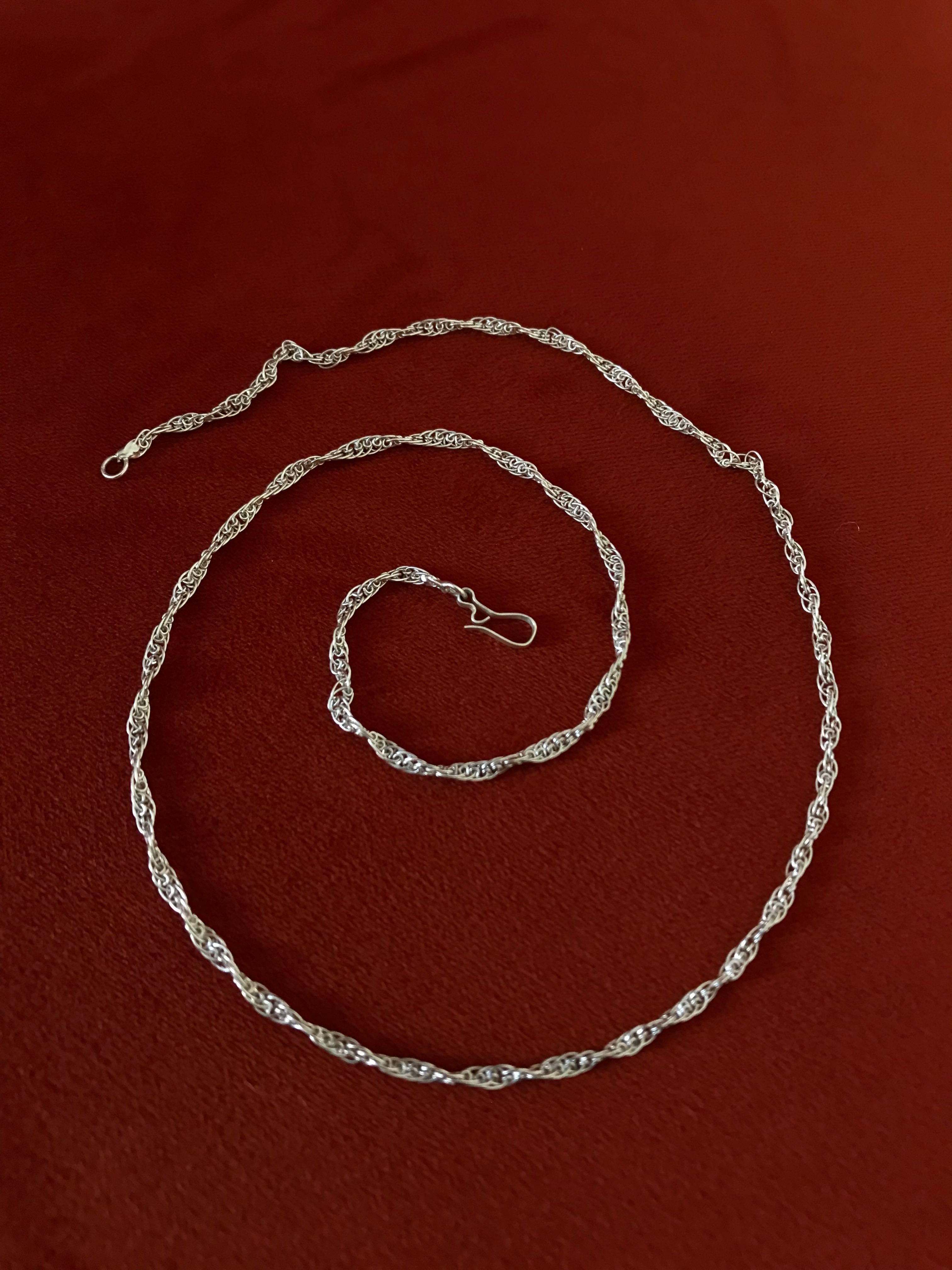 Lănțișor împletit de argint, 50 cm