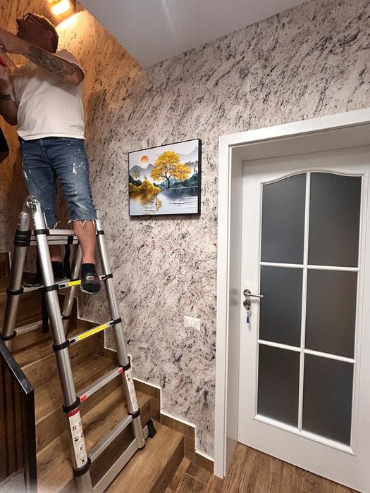Zugrăvit tencuială mecanizată , tapet decorativă reparații apartamente