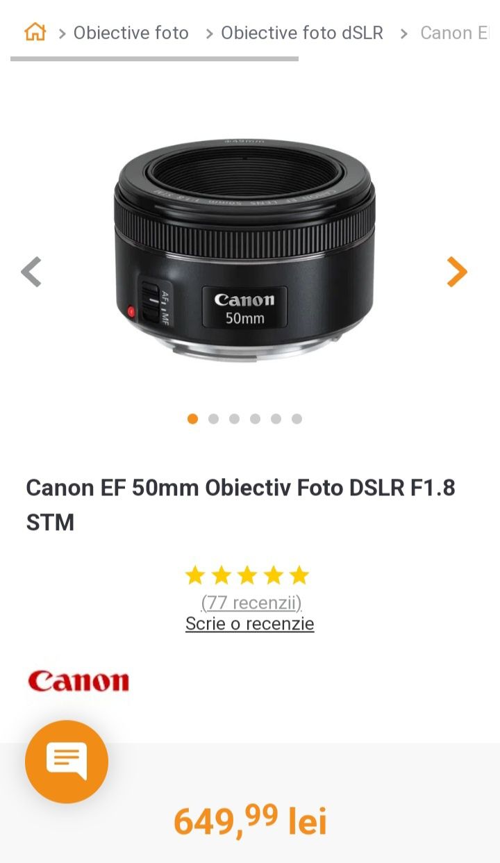Canon EOS 250D Kit în GARANȚIE + 50mm 1.8