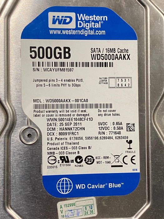 Hdd Western digial 500 gb