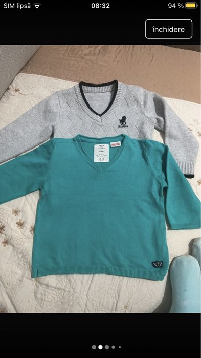 Lot 2 articole - pulovere băiat 80-86, zara
