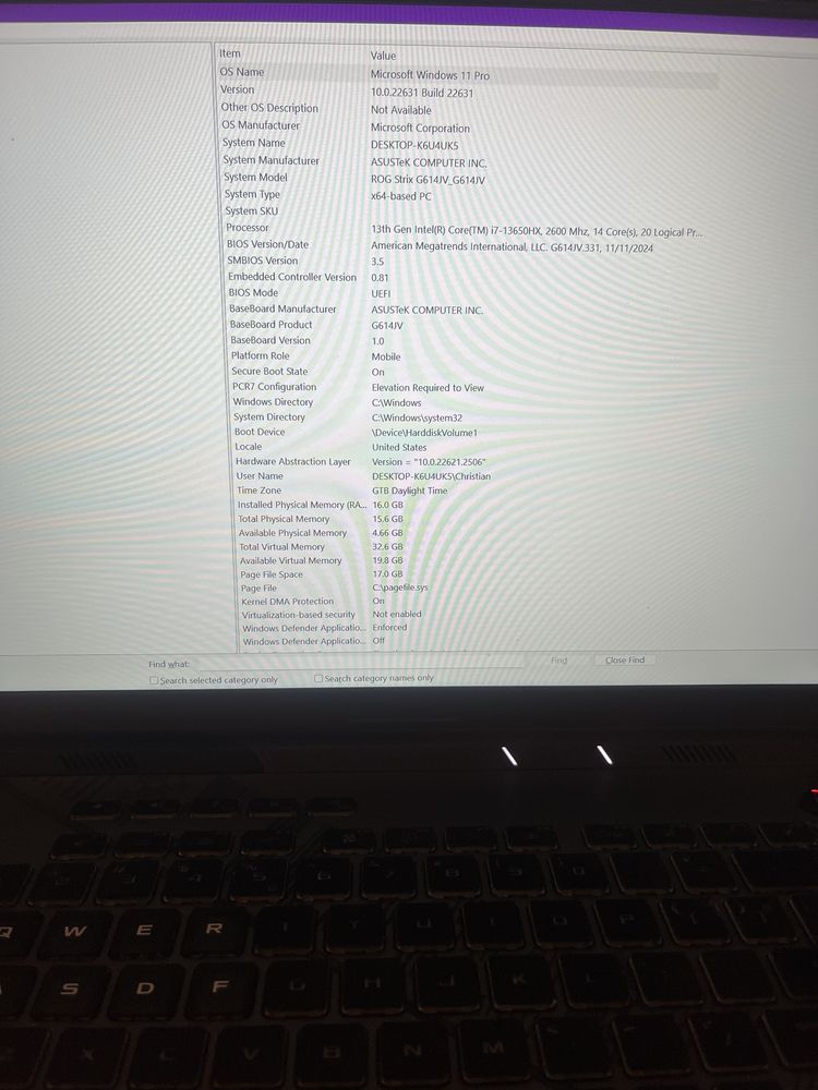 Laptop ASUS ROG Strix G16 i7 RTX 4060 Garanție Activă