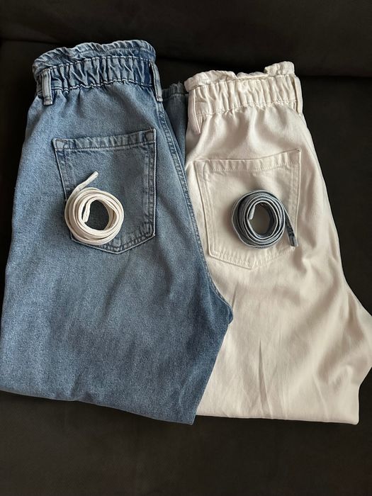 2 чифта дънки Reserved, модел Paperbag, размер 38