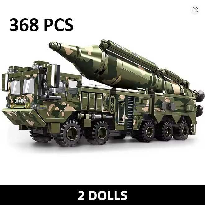 Joc constructii tip Lego Camion armata 368 pcs cu 2 figurine