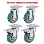 Set 4 roti pivotante industriale cauciuc silentioase rotative 7.5cm gr
