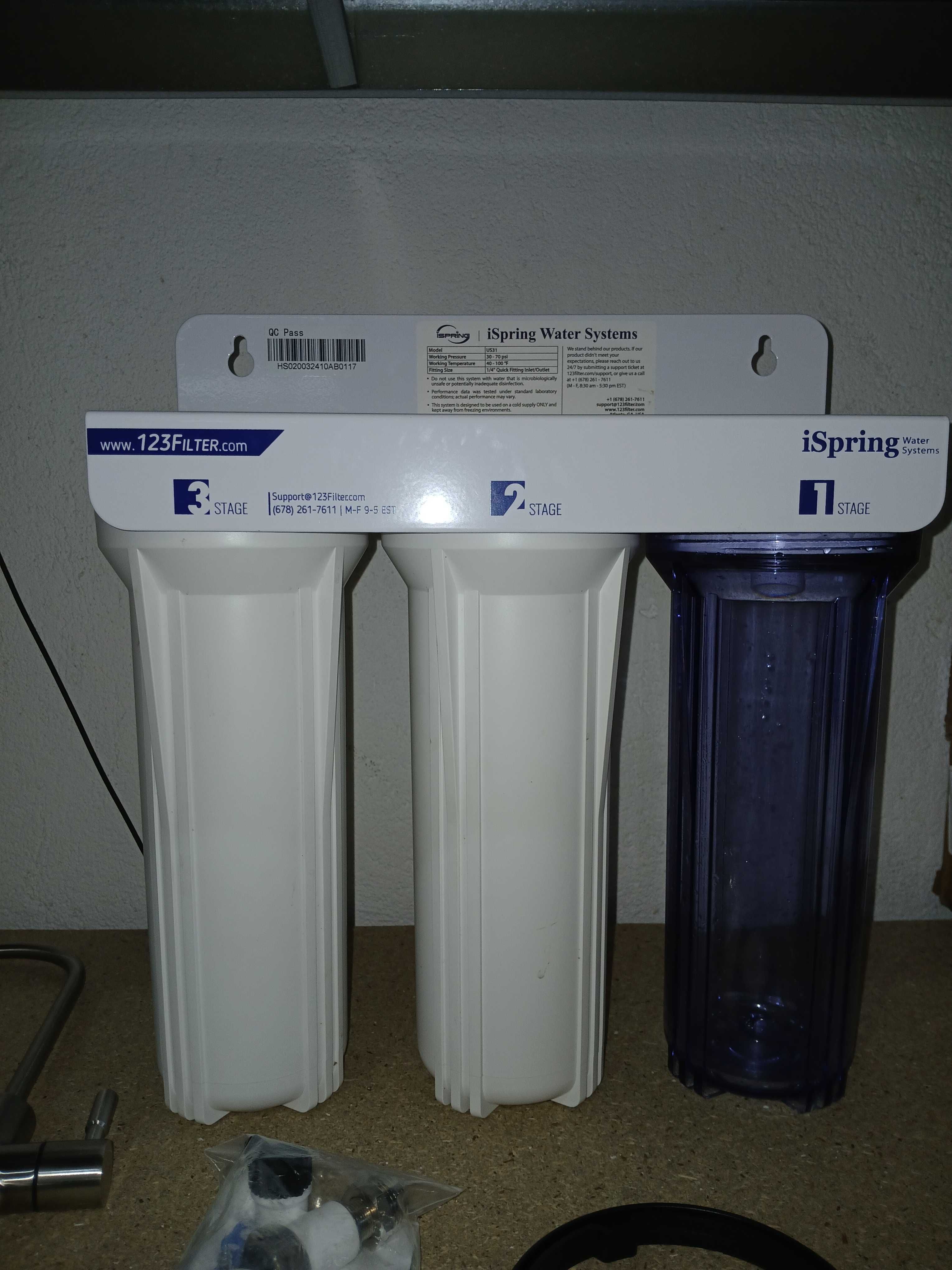 Filtru apa sub chiuveta iSpring US31, 3 etape, fara rezervor