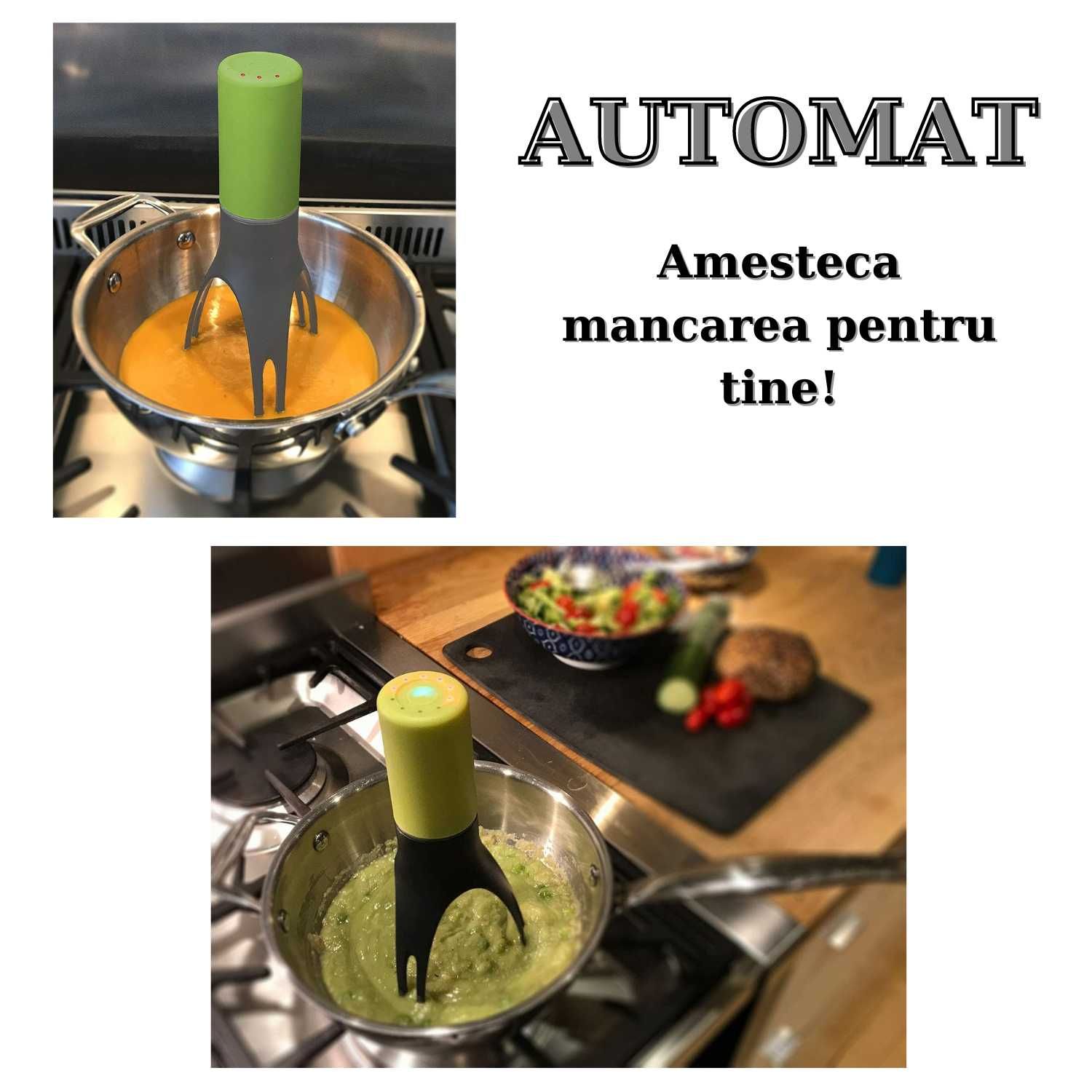 Mixer Automat 3 Picioare pentru Tigaie, 3 Viteze, Verde si Gri