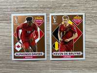 Extra Stickers Panini WorldCup 2022 Alphonso Davies & Kevin De Bruyne