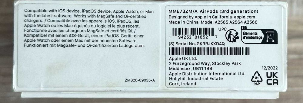 Vând AirPods 3 (Generația 3) originale