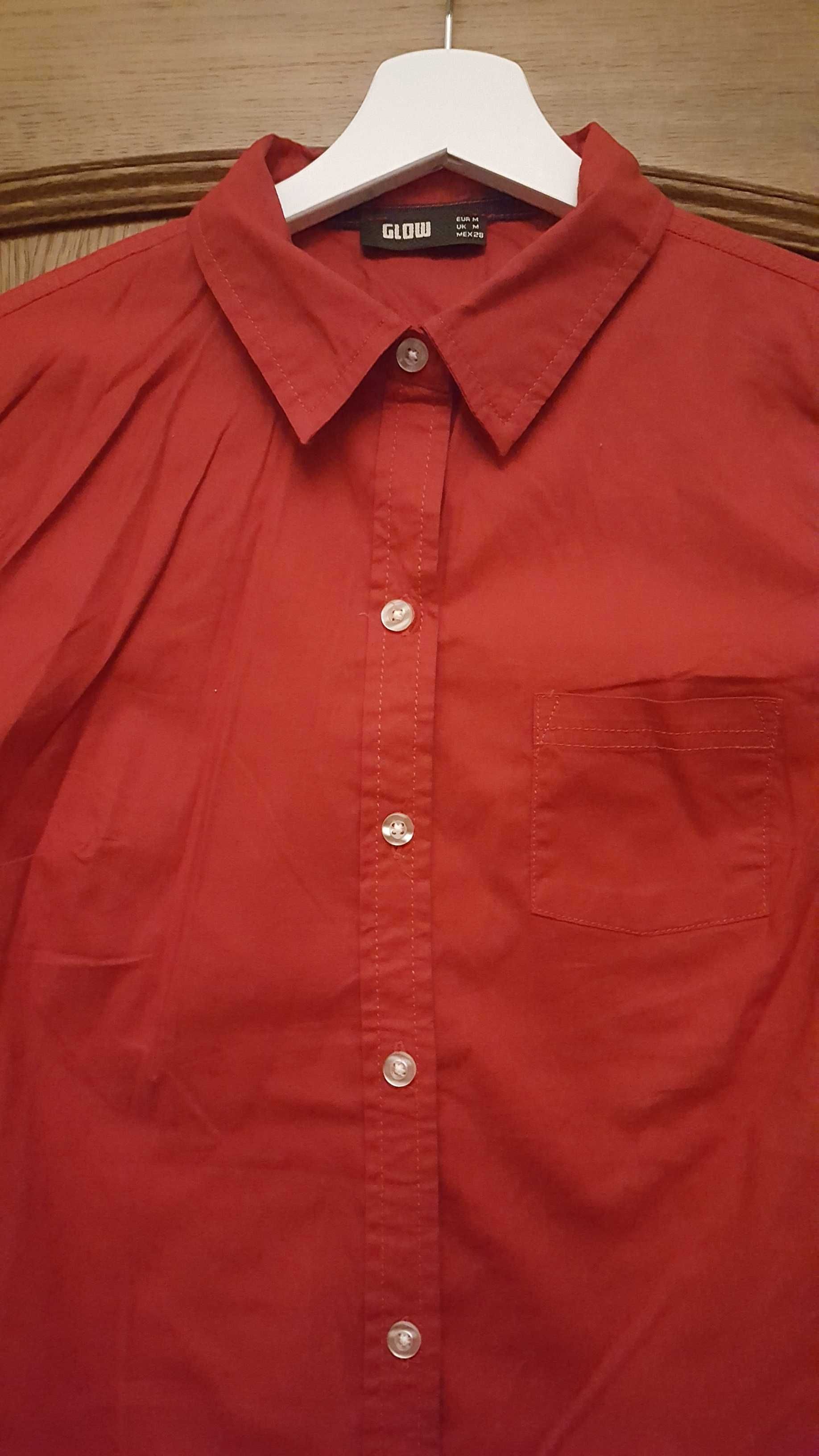 4 camasi+bluza dama M bumbac 100%, rosie/2 bej/maro, nepurtate, bune