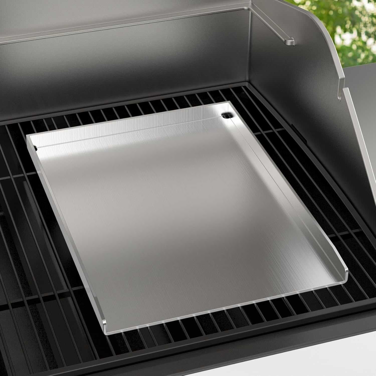 Plita de grătar din inox solid 4 mm ,44,5 x 26 x 2,5 cm universala