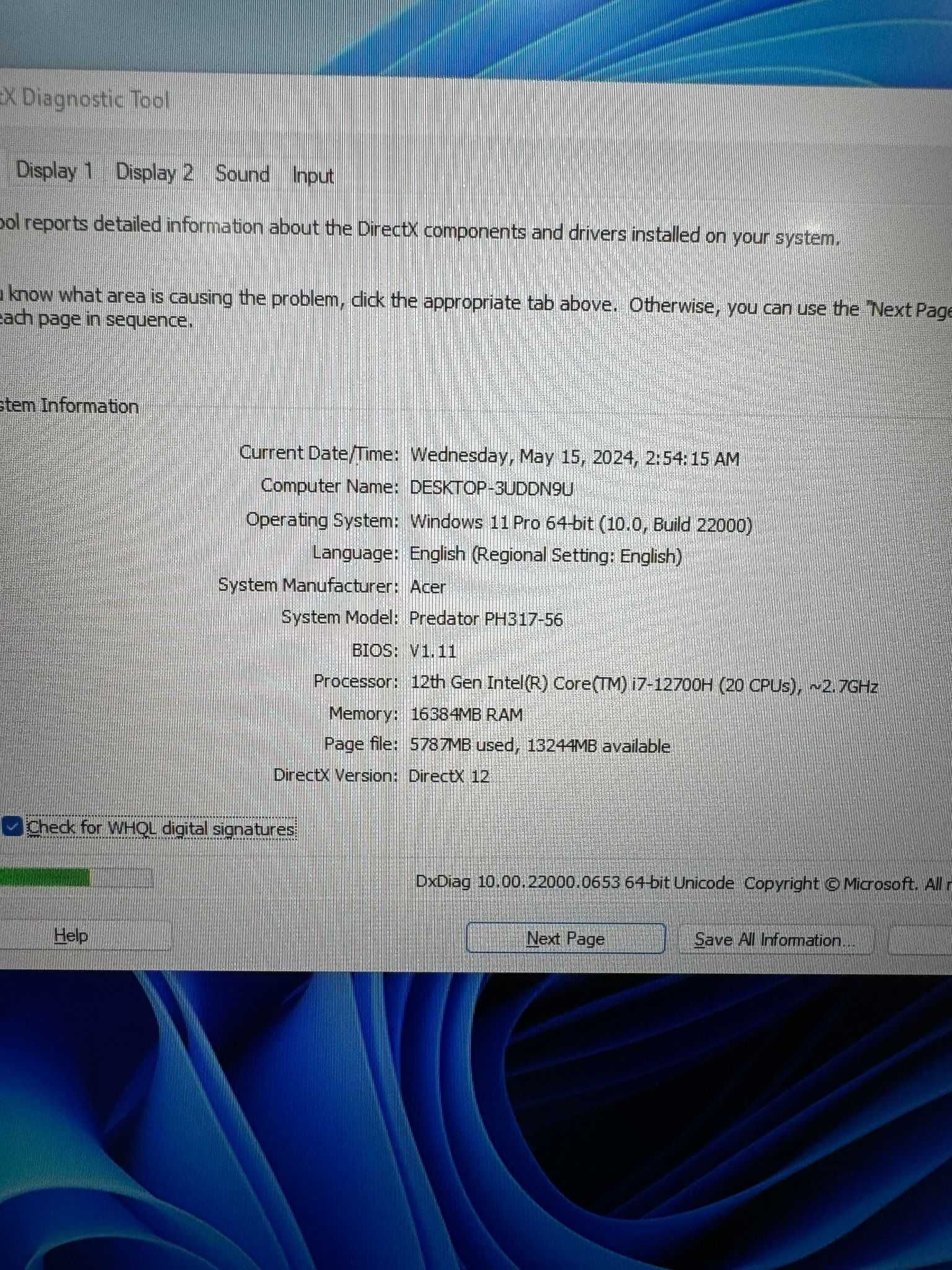Laptop Acer Predator Helios 300 i7-12700H RTX 3060 6GB 16GB/512SSD