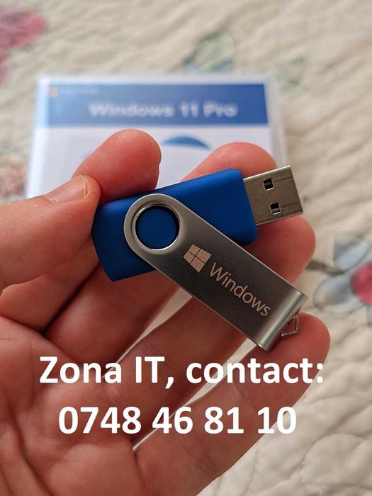 Stick bootabil - Windows 10 sau 11 Home, Pro cu licenta retail inclusa
